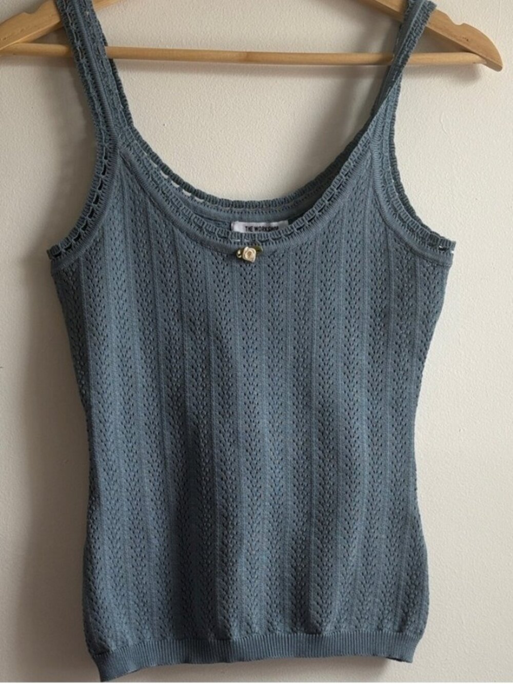 Blue Knit Women's Tank Top